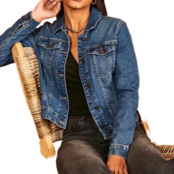 Refuge Medium/Dark Wash Jean Jacket  Size Medium - Picture 2 of 11